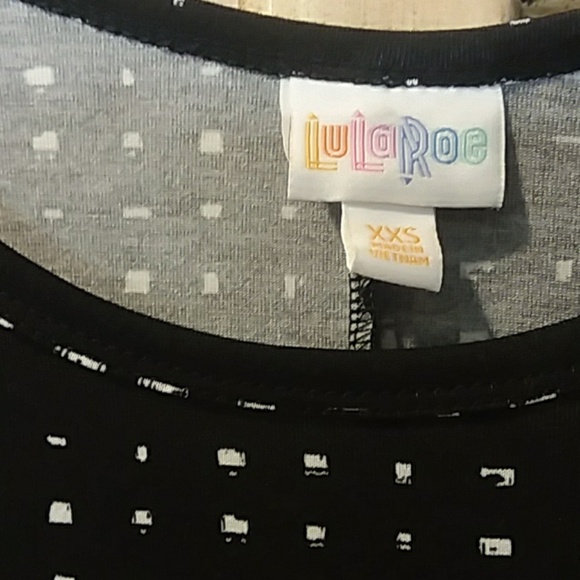 Lularoe xxs new black white print Carly dress - Picture 5 of 6